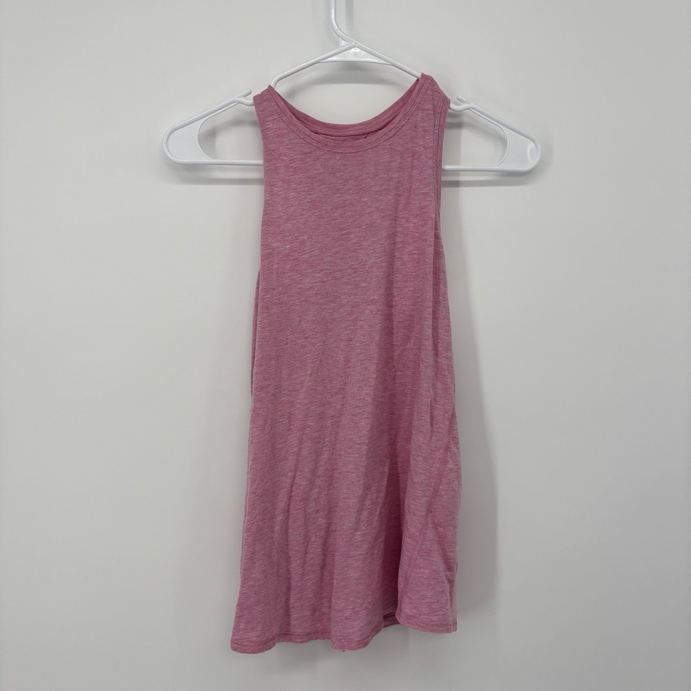 Lululemon Pink Tank Top Women's Size 4 (read) Split Back Gym Workout Running